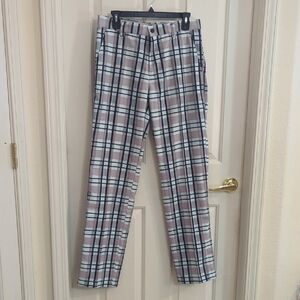 Blue Plaid Chinos by Slingo 30x32 Preppy Country‎ Club Golf